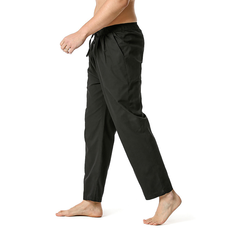 pantalóns de ioga de liño para homes